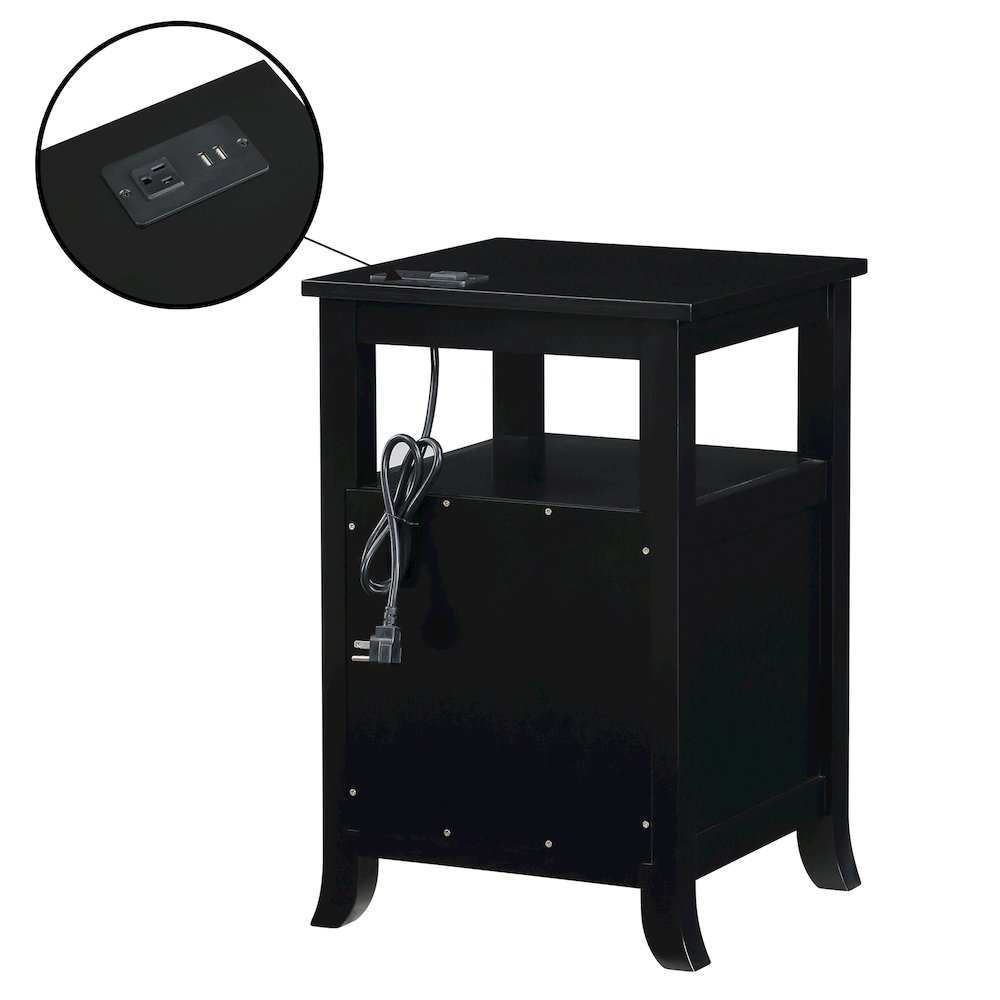 Melbourne 2 Drawer End Table with Charging Station and Shelf