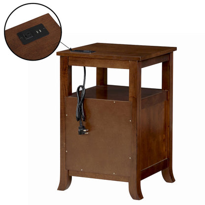 Melbourne 2 Drawer End Table with Charging Station and Shelf