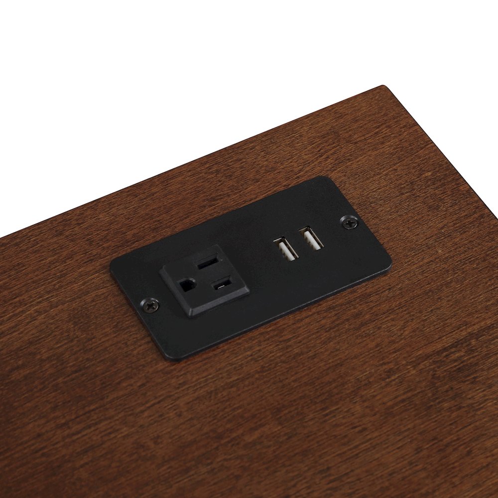 Melbourne 2 Drawer End Table with Charging Station and Shelf