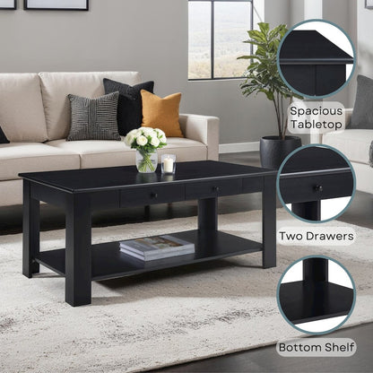 Designs2Go 2 Drawer Baja Coffee Table with Shelf