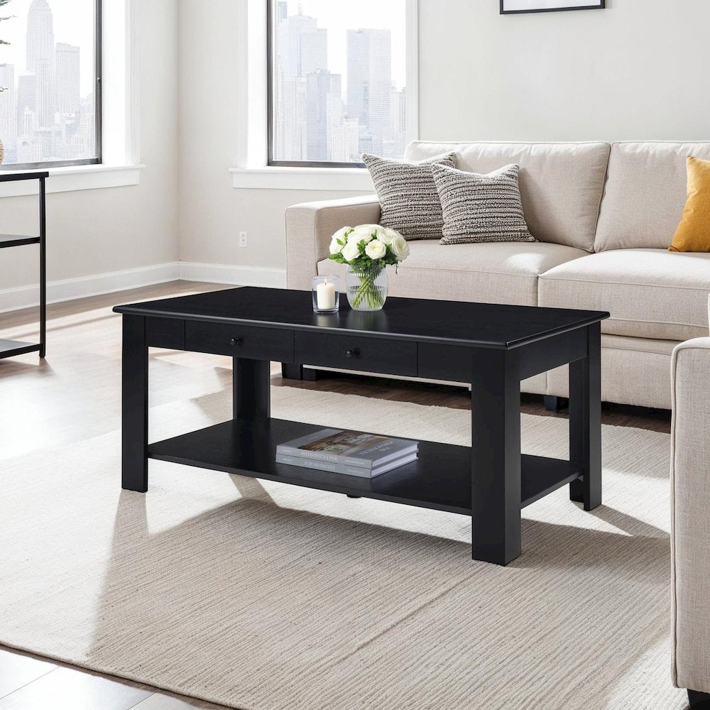 Designs2Go 2 Drawer Baja Coffee Table with Shelf