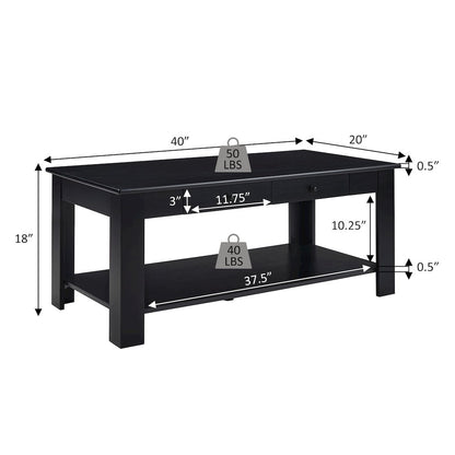 Designs2Go 2 Drawer Baja Coffee Table with Shelf