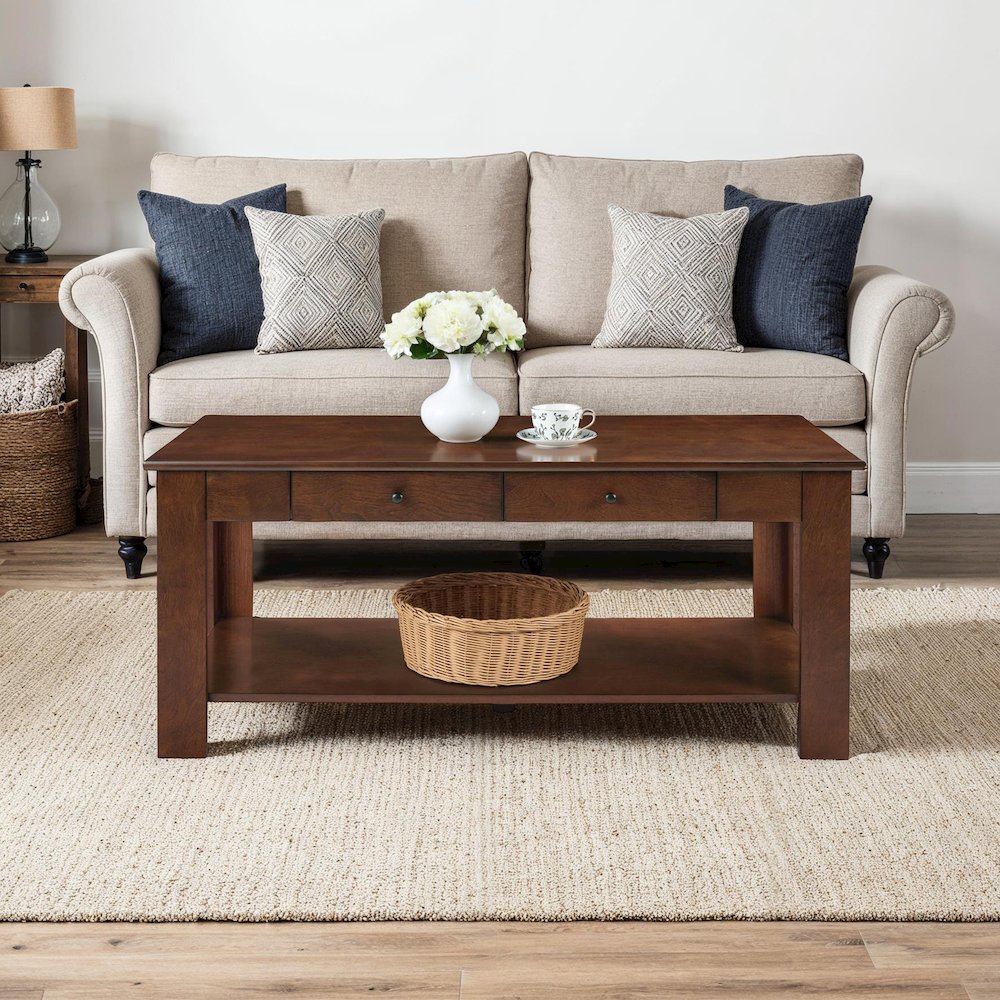 Designs2Go 2 Drawer Baja Coffee Table with Shelf