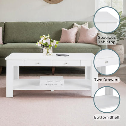 Designs2Go 2 Drawer Baja Coffee Table with Shelf