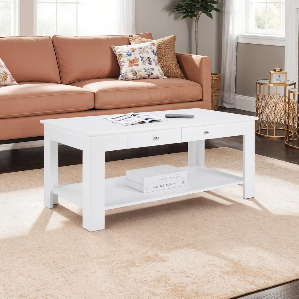 Designs2Go 2 Drawer Baja Coffee Table with Shelf