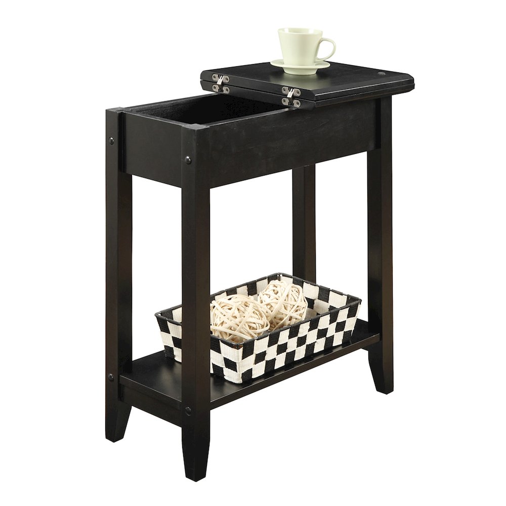 American Heritage Flip Top End Table with Shelf