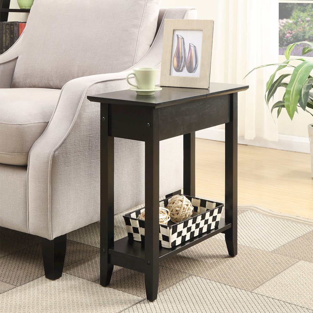 American Heritage Flip Top End Table with Shelf
