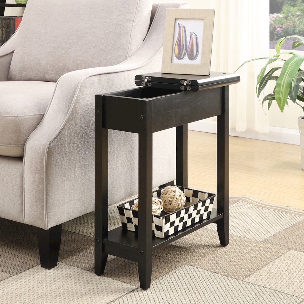 American Heritage Flip Top End Table with Shelf