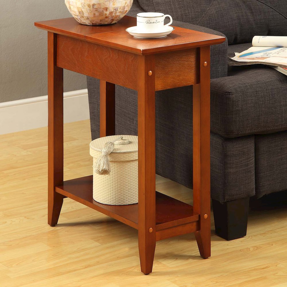 American Heritage Flip Top End Table with Shelf