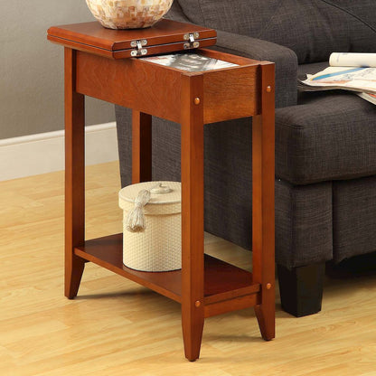 American Heritage Flip Top End Table with Shelf