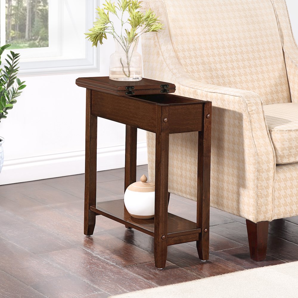 American Heritage Flip Top End Table with Shelf