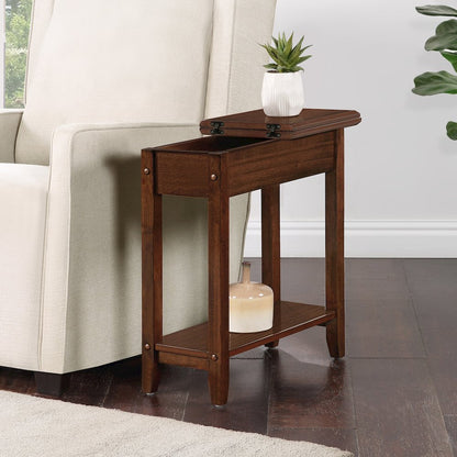 American Heritage Flip Top End Table with Shelf