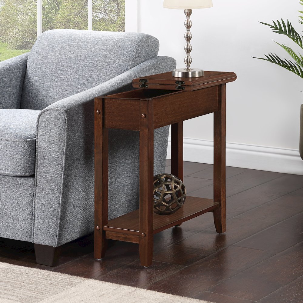 American Heritage Flip Top End Table with Shelf