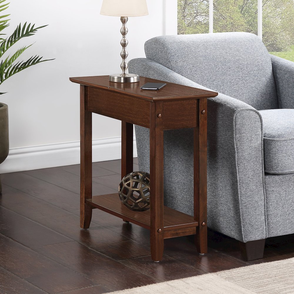 American Heritage Flip Top End Table with Shelf