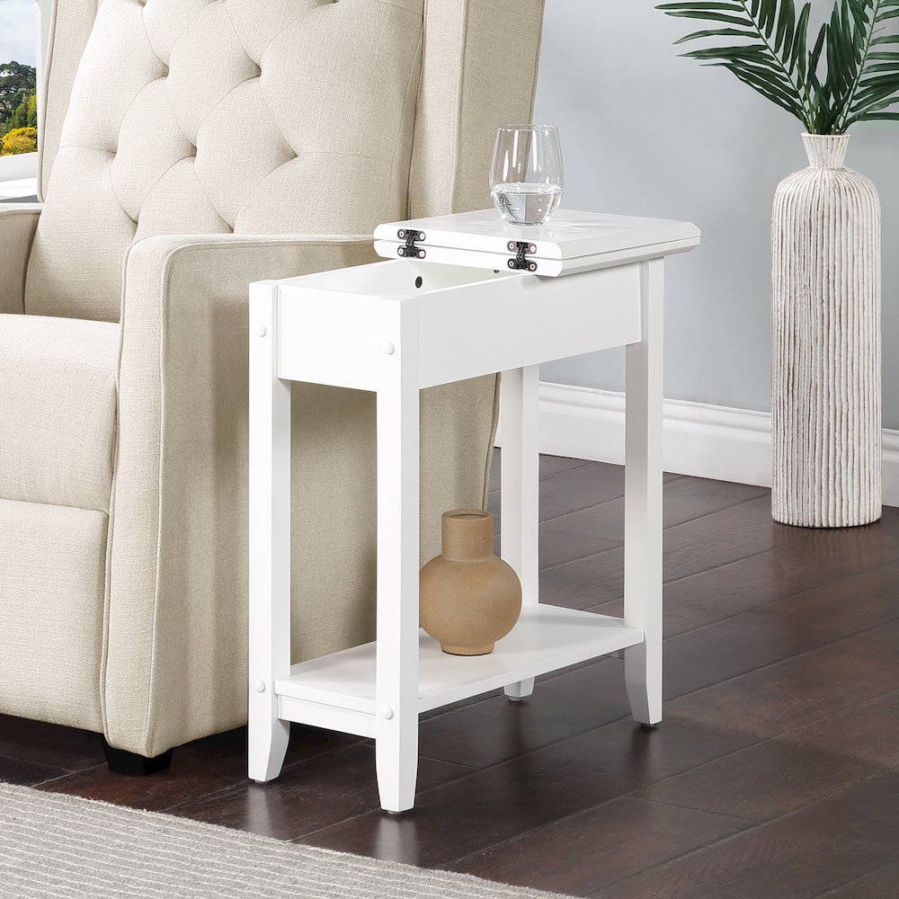 American Heritage Flip Top End Table with Shelf