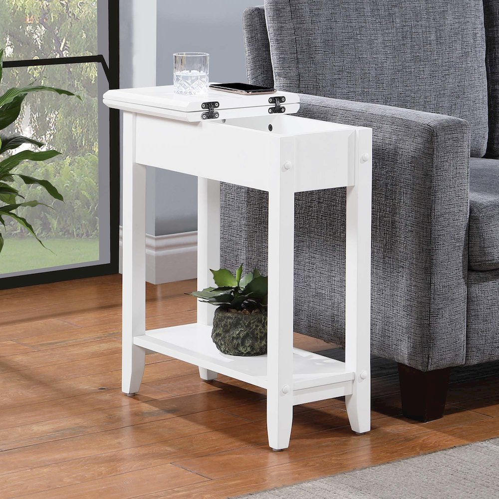 American Heritage Flip Top End Table with Shelf