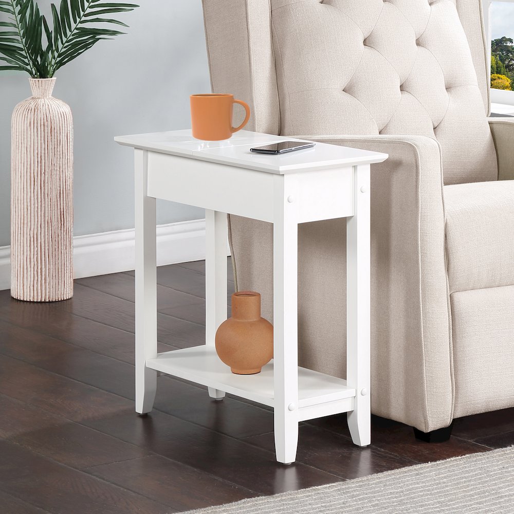 American Heritage Flip Top End Table with Shelf