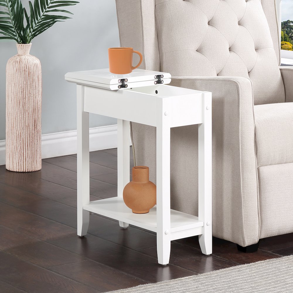 American Heritage Flip Top End Table with Shelf