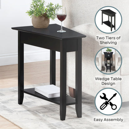 American Heritage Wedge End Table with Shelf