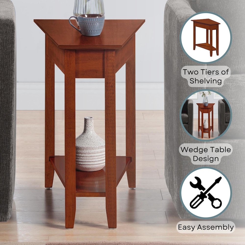 American Heritage Wedge End Table with Shelf