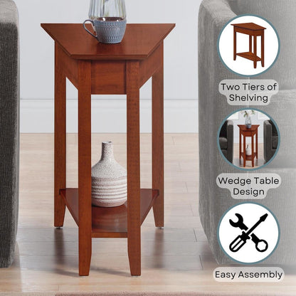 American Heritage Wedge End Table with Shelf