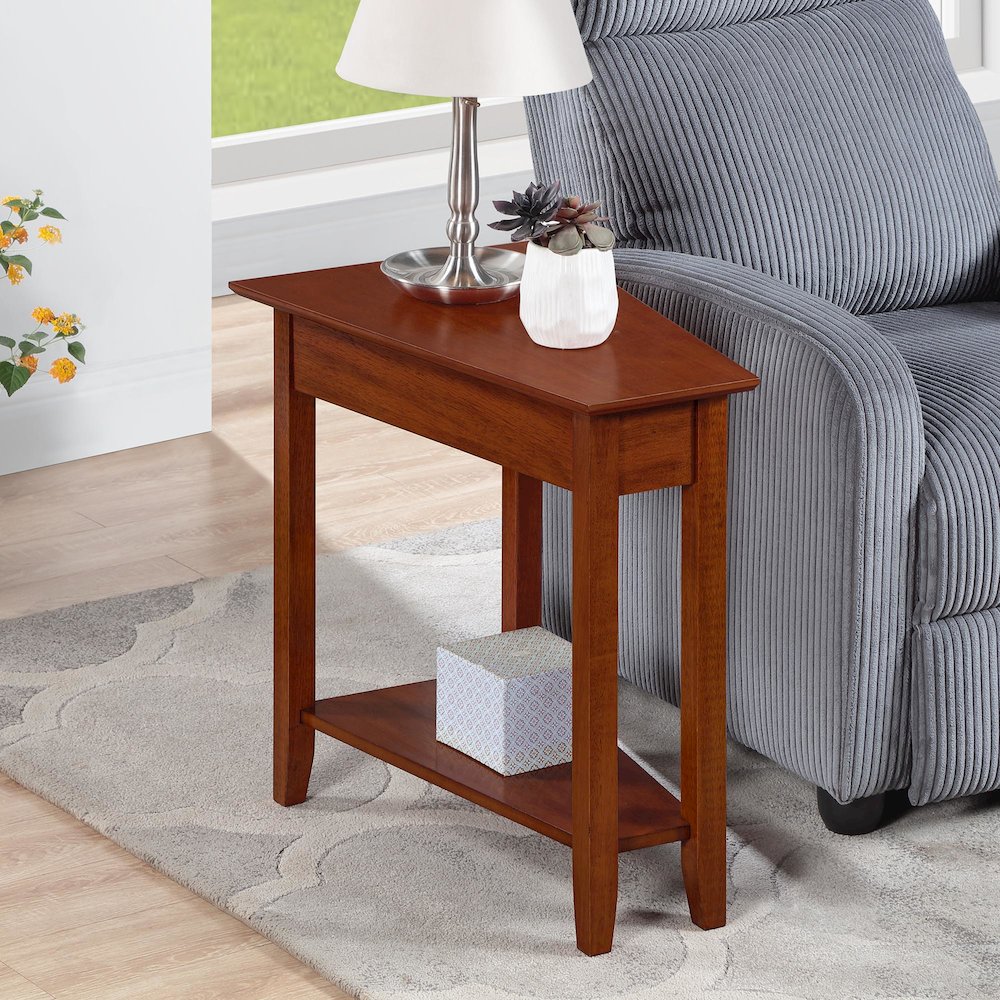 American Heritage Wedge End Table with Shelf