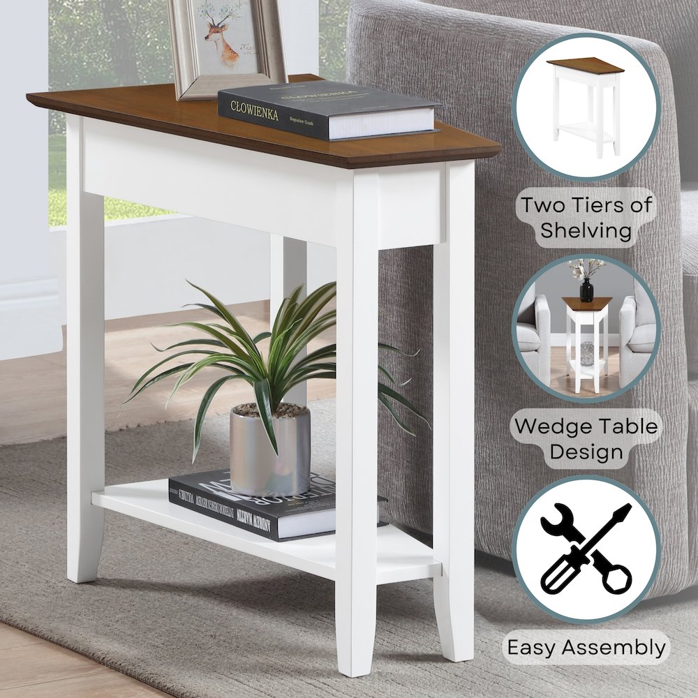 American Heritage Wedge End Table with Shelf