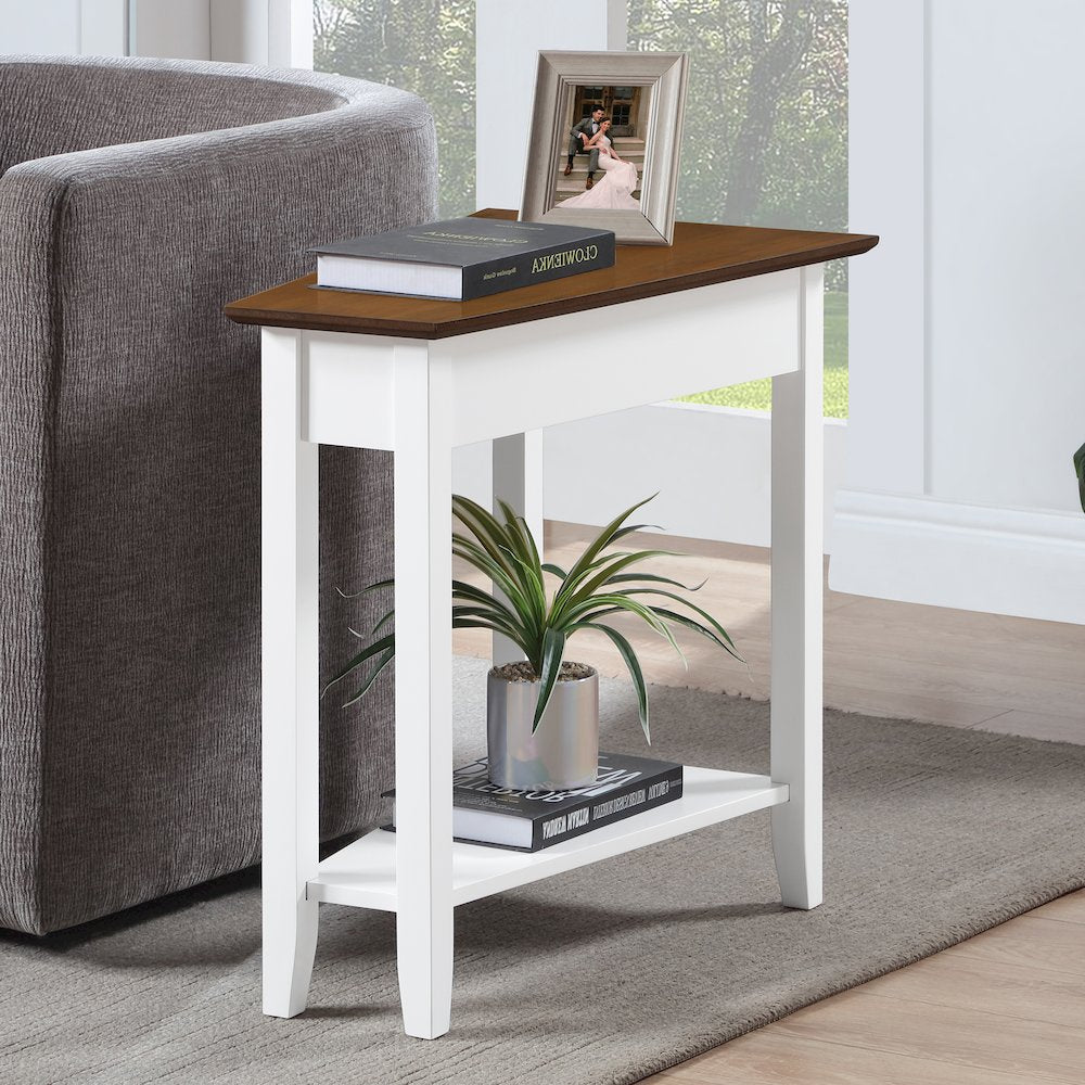 American Heritage Wedge End Table with Shelf