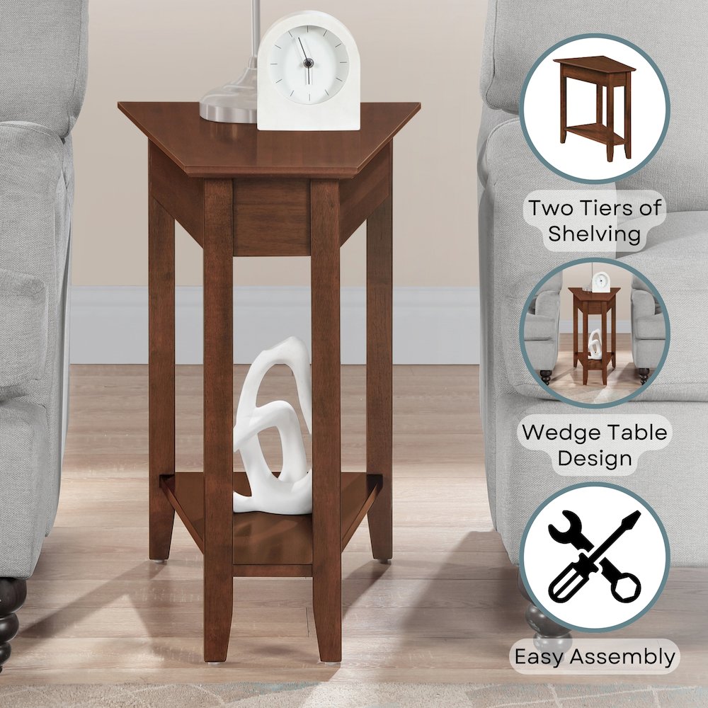 American Heritage Wedge End Table with Shelf
