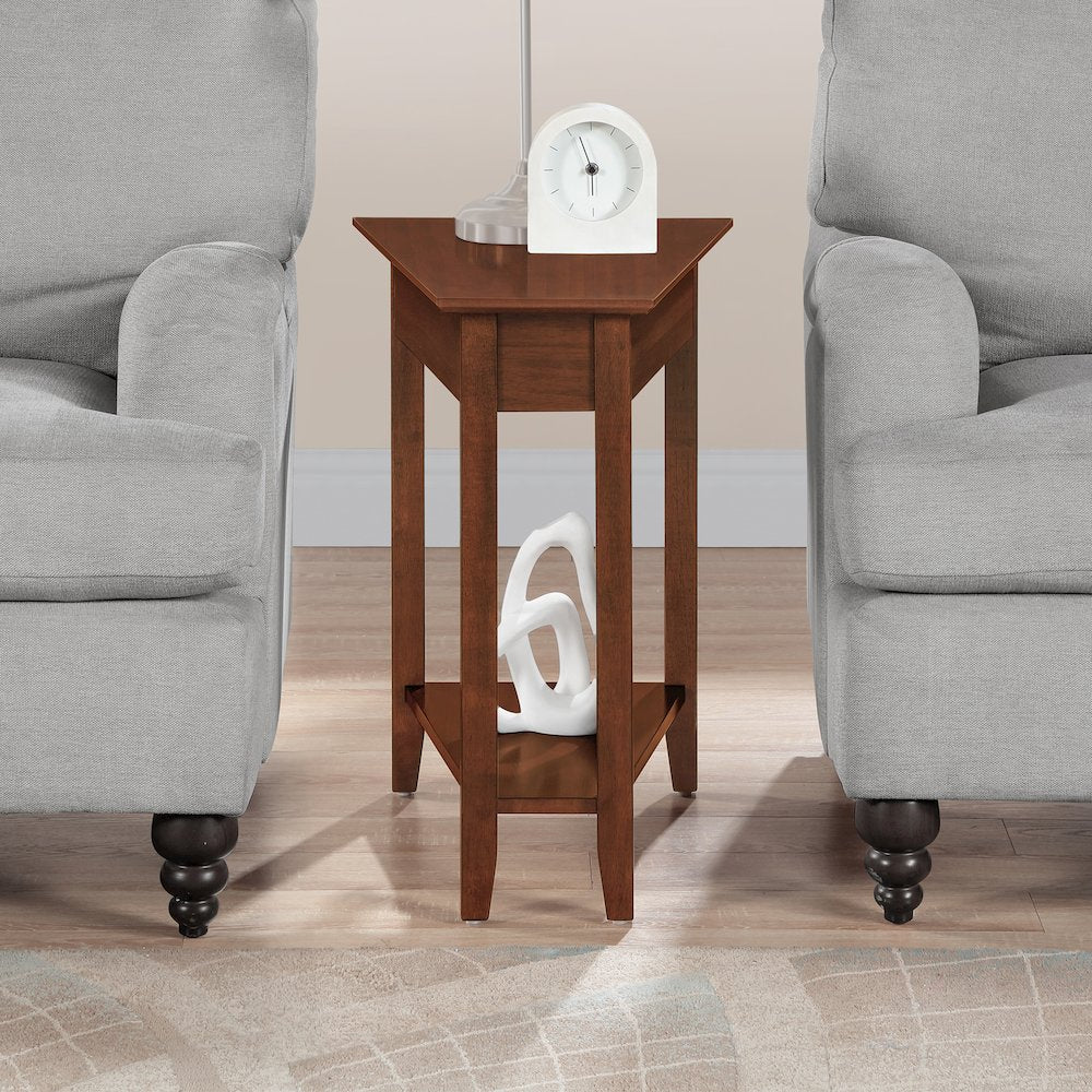 American Heritage Wedge End Table with Shelf
