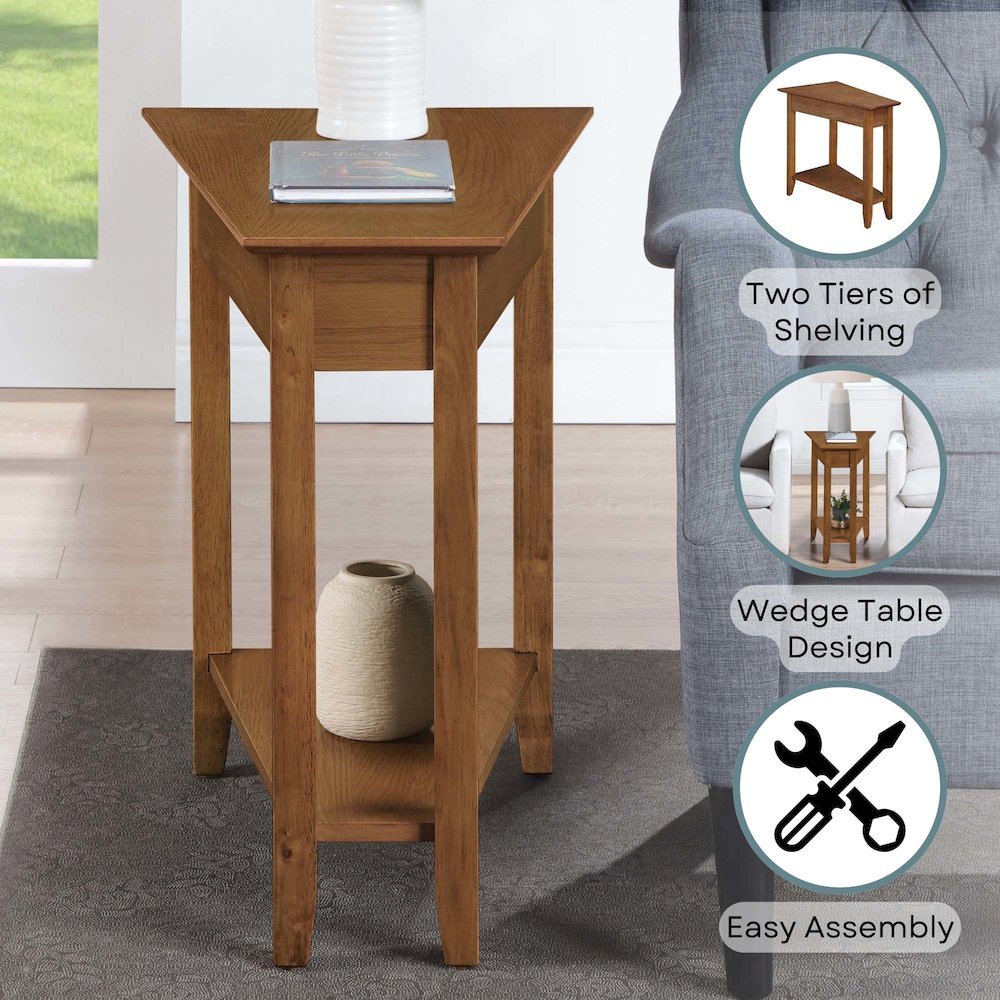 American Heritage Wedge End Table with Shelf