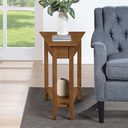 American Heritage Wedge End Table with Shelf