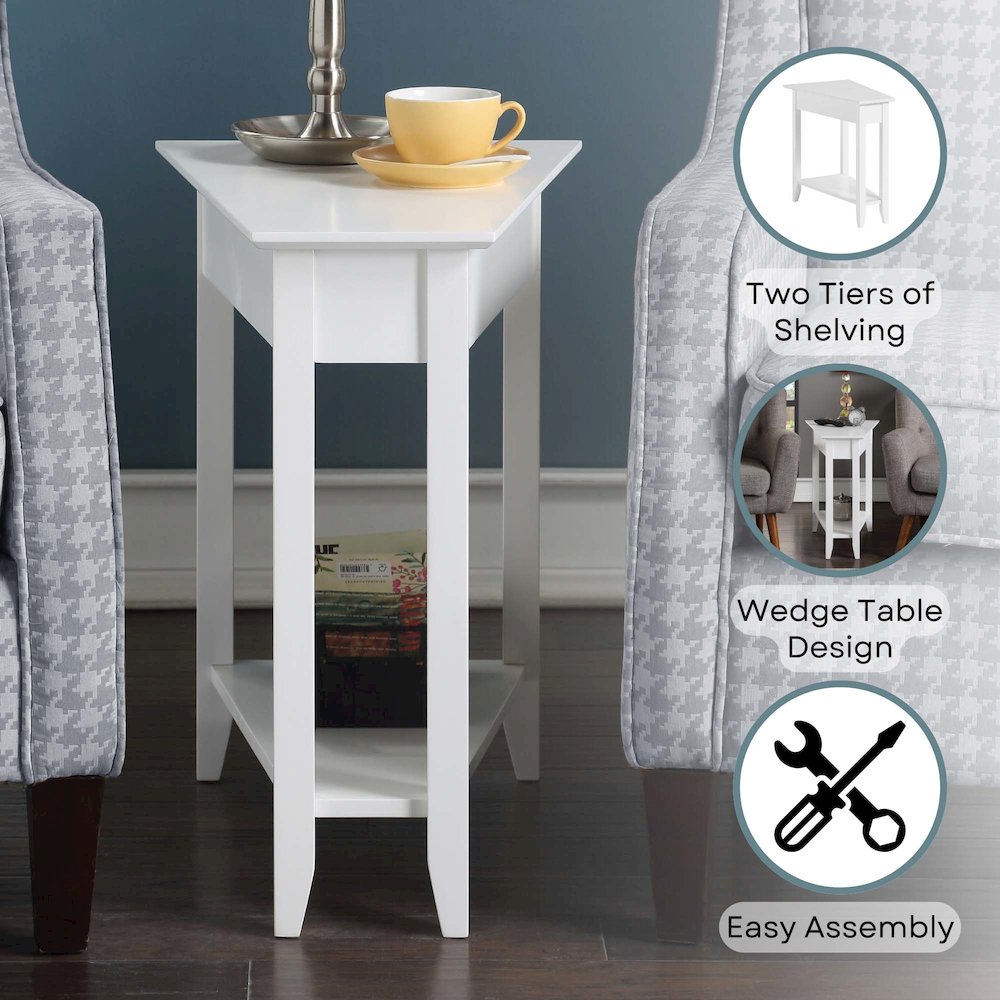 American Heritage Wedge End Table with Shelf