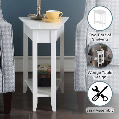 American Heritage Wedge End Table with Shelf