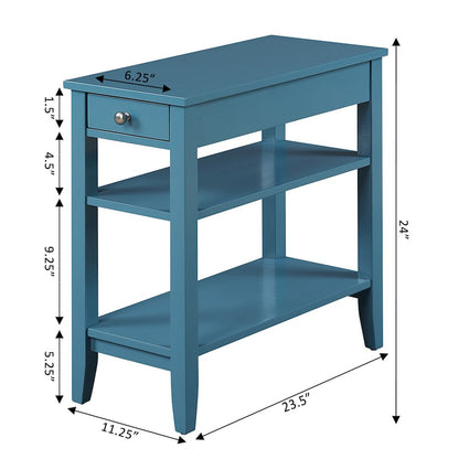 American Heritage 1 Drawer Chairside End Table with Shelves