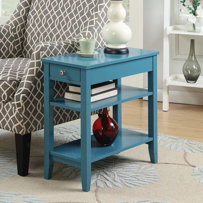 American Heritage 1 Drawer Chairside End Table with Shelves