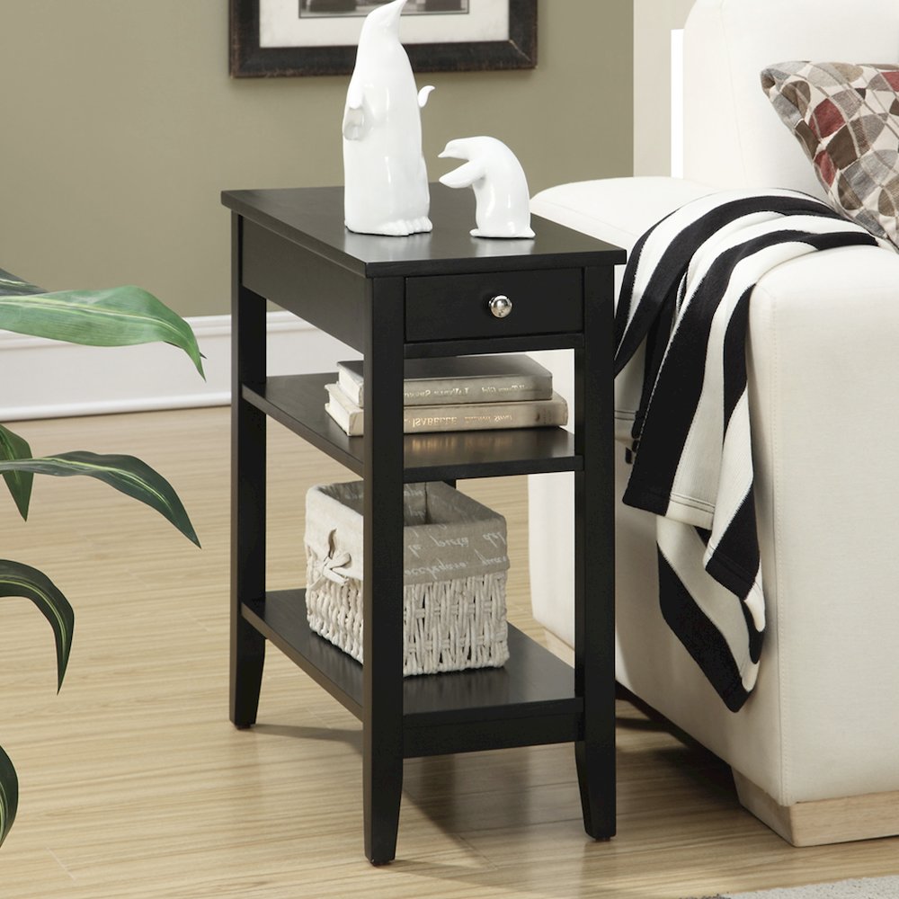 American Heritage 1 Drawer Chairside End Table with Shelves