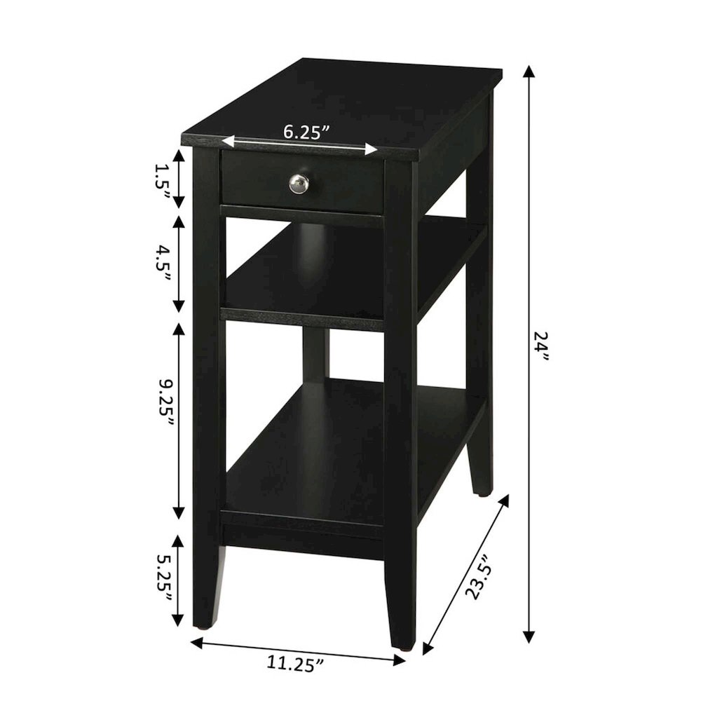 American Heritage 1 Drawer Chairside End Table with Shelves