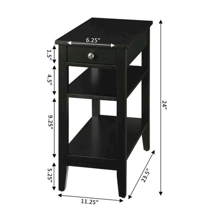 American Heritage 1 Drawer Chairside End Table with Shelves