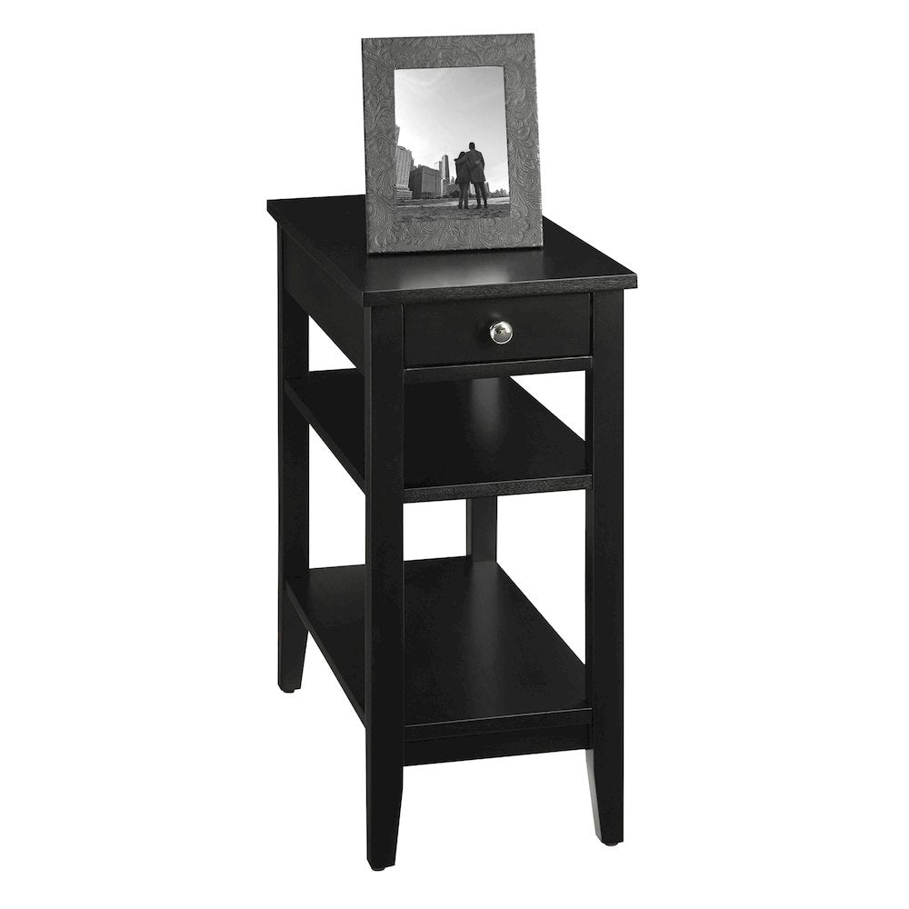American Heritage 1 Drawer Chairside End Table with Shelves