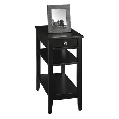 American Heritage 1 Drawer Chairside End Table with Shelves