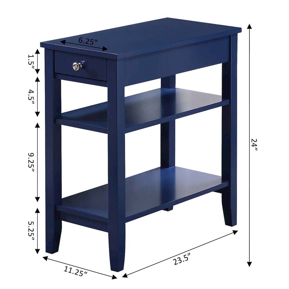 American Heritage 1 Drawer Chairside End Table with Shelves