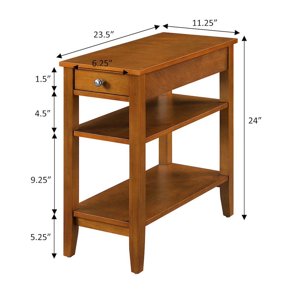 American Heritage 1 Drawer Chairside End Table with Shelves