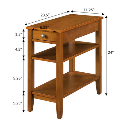 American Heritage 1 Drawer Chairside End Table with Shelves