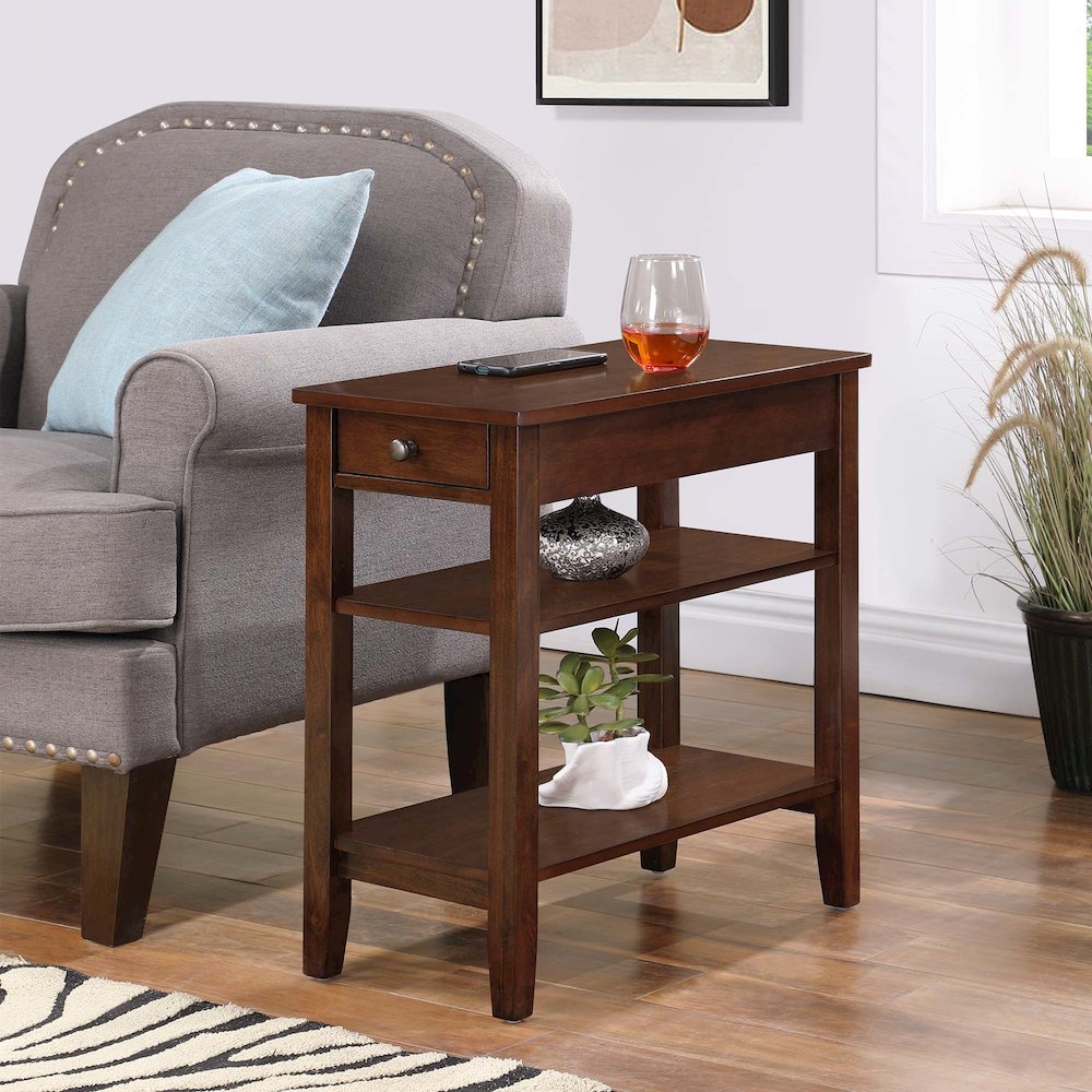 American Heritage 1 Drawer Chairside End Table with Shelves