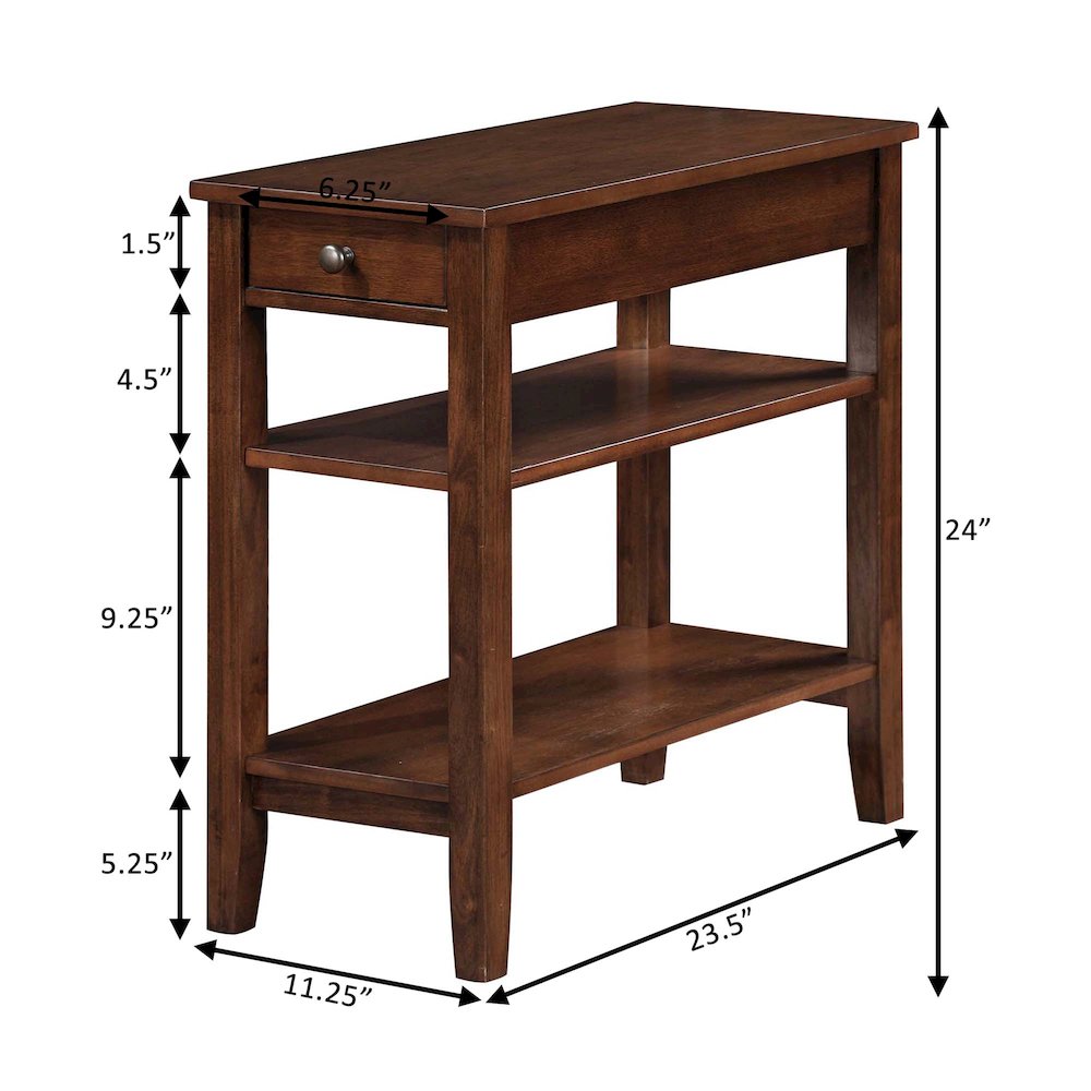 American Heritage 1 Drawer Chairside End Table with Shelves