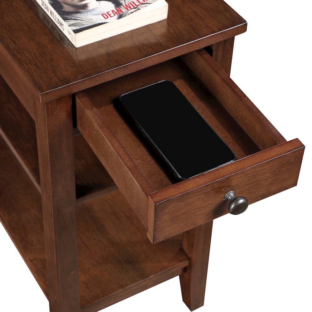 American Heritage 1 Drawer Chairside End Table with Shelves
