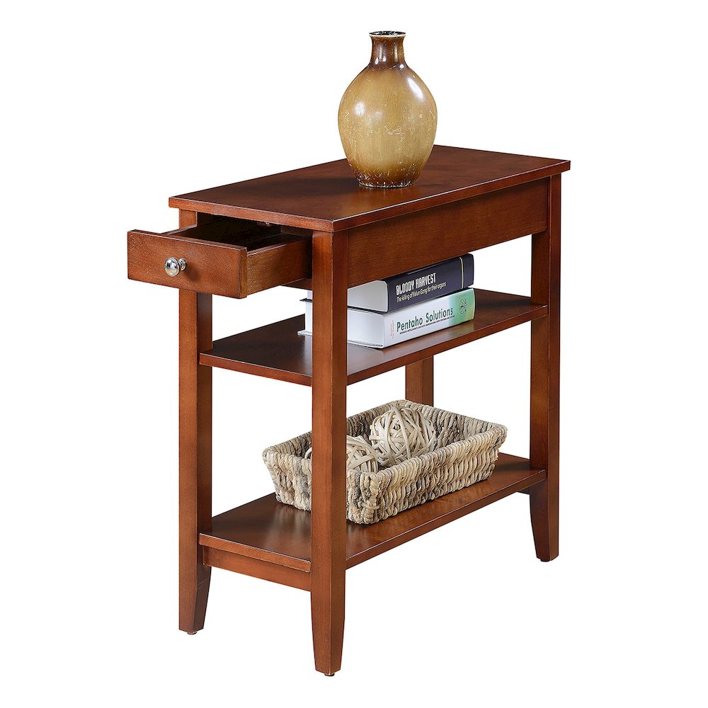 American Heritage 1 Drawer Chairside End Table with Shelves