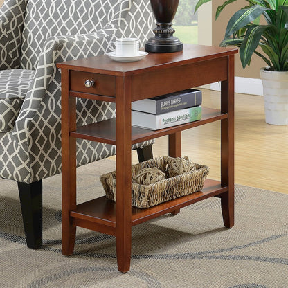 American Heritage 1 Drawer Chairside End Table with Shelves