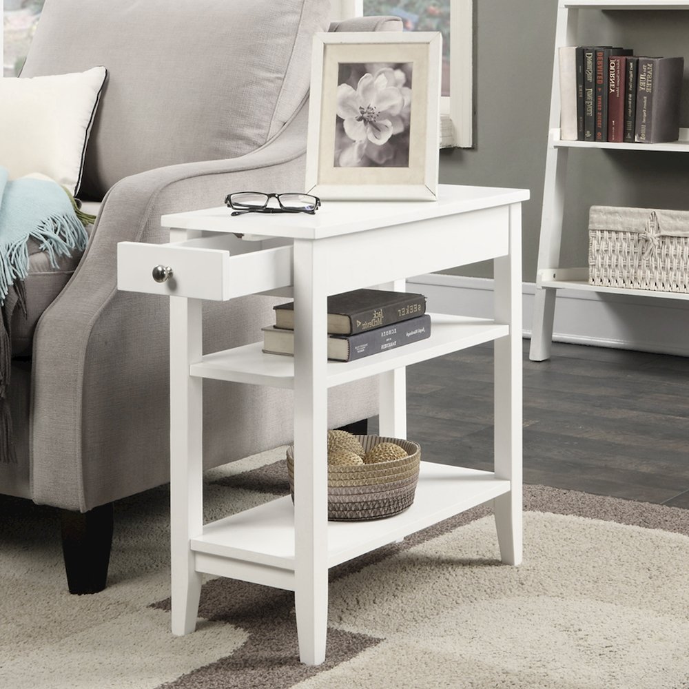 American Heritage 1 Drawer Chairside End Table with Shelves